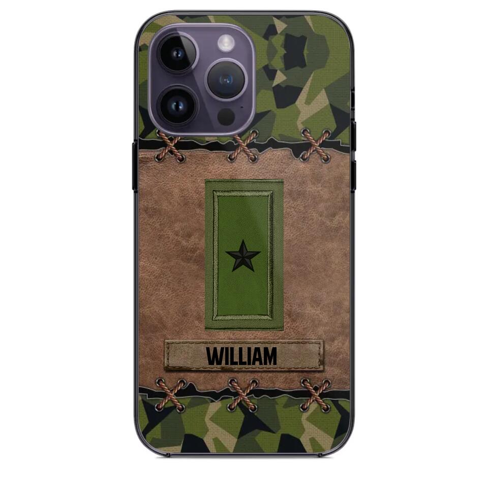 Personalized Swedish Veterans/Soldier Camo Phone Case Printed 22OCT-DT26