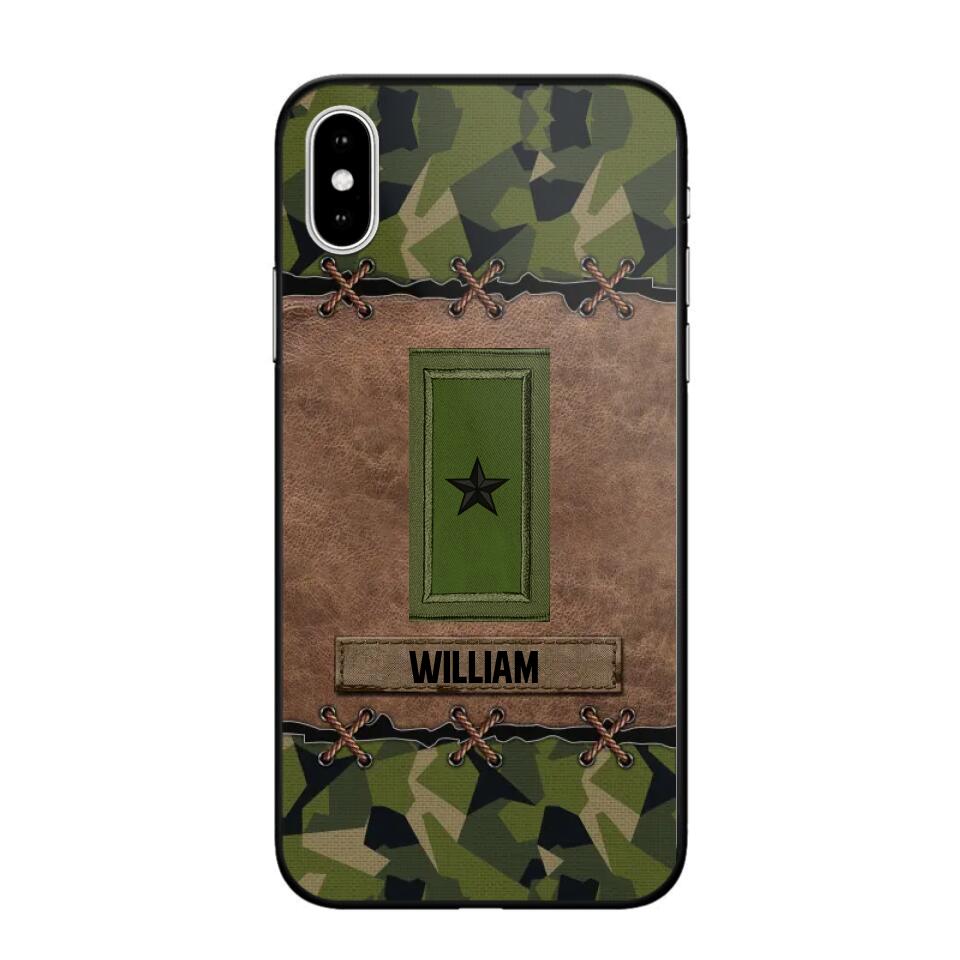 Personalized Swedish Veterans/Soldier Camo Phone Case Printed 22OCT-DT26