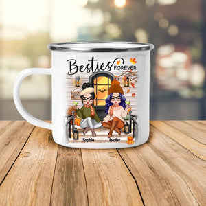 Personalized Besties Forever Autumn Steel Mug Printed 22OCT-HY28