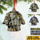 Personalized Norwegian Solider/ Veteran Uniform Camo Rank Acrylic/Plastic Ornament Printed 22NOV-HQ01