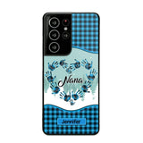 Personalized Grandma Nana Auntie Kid Name Heart Caro 3D Printed Phonecase 22NOV-HY02