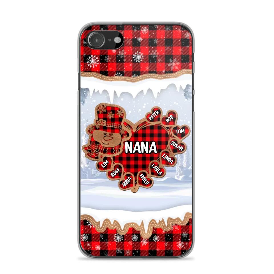 Personalized Grandma Nana Auntie Snowman Kid Name Caro Christmas 3D Printed Phonecase 22NOV-HQ02