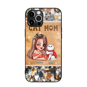 Personalized Cat Mom Camo Cat All Over Print With Diamond Line Phonecase