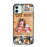 Personalized Cat Mom Camo Cat All Over Print With Diamond Line Phonecase