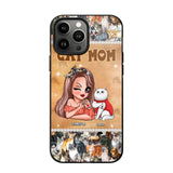 Personalized Cat Mom Camo Cat All Over Print With Diamond Line Phonecase