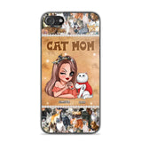 Personalized Cat Mom Camo Cat All Over Print With Diamond Line Phonecase