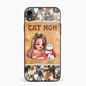 Personalized Cat Mom Camo Cat All Over Print With Diamond Line Phonecase