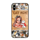 Personalized Cat Mom Camo Cat All Over Print With Diamond Line Phonecase