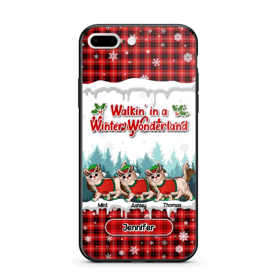 Personalized Walkin' In A Winter Wonderland Meowy Catmas Cat Lovers Caro Snow 3D Printed Phonecase 22NOV-DT04