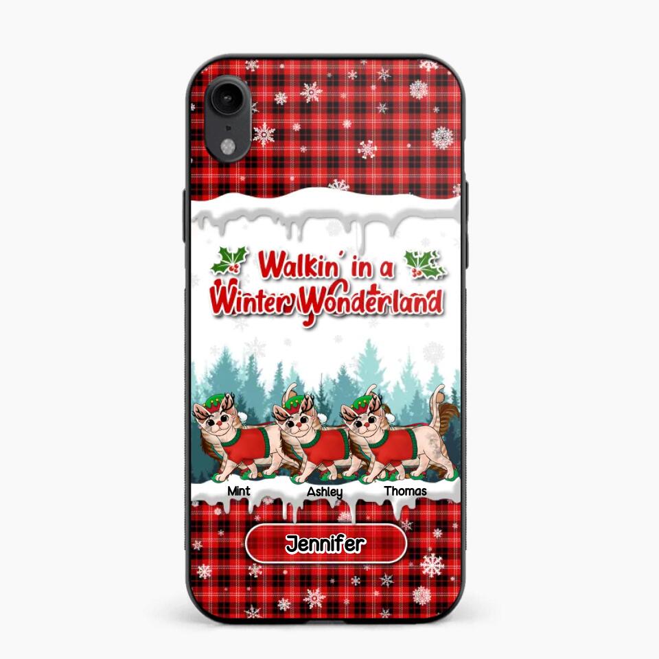 Personalized Walkin' In A Winter Wonderland Meowy Catmas Cat Lovers Caro Snow 3D Printed Phonecase 22NOV-DT04