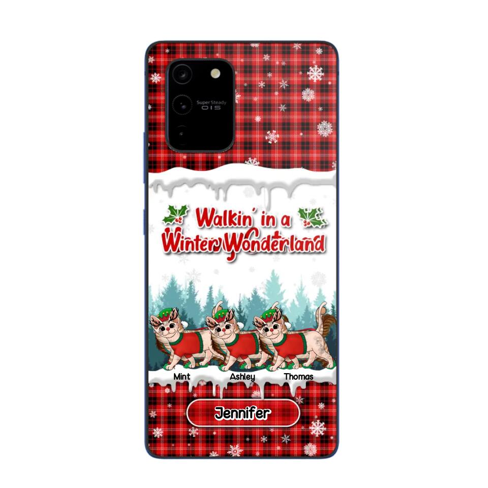 Personalized Walkin' In A Winter Wonderland Meowy Catmas Cat Lovers Caro Snow 3D Printed Phonecase 22NOV-DT04