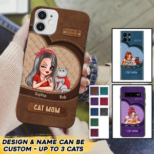 Personalized Cat Mom I Love Cat 3D Printed Phonecase 22NOV-HQ08