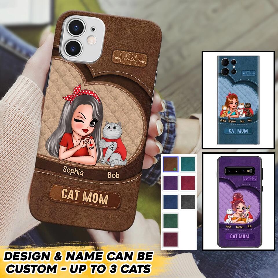 Personalized Cat Mom I Love Cat 3D Printed Phonecase 22NOV-HQ08