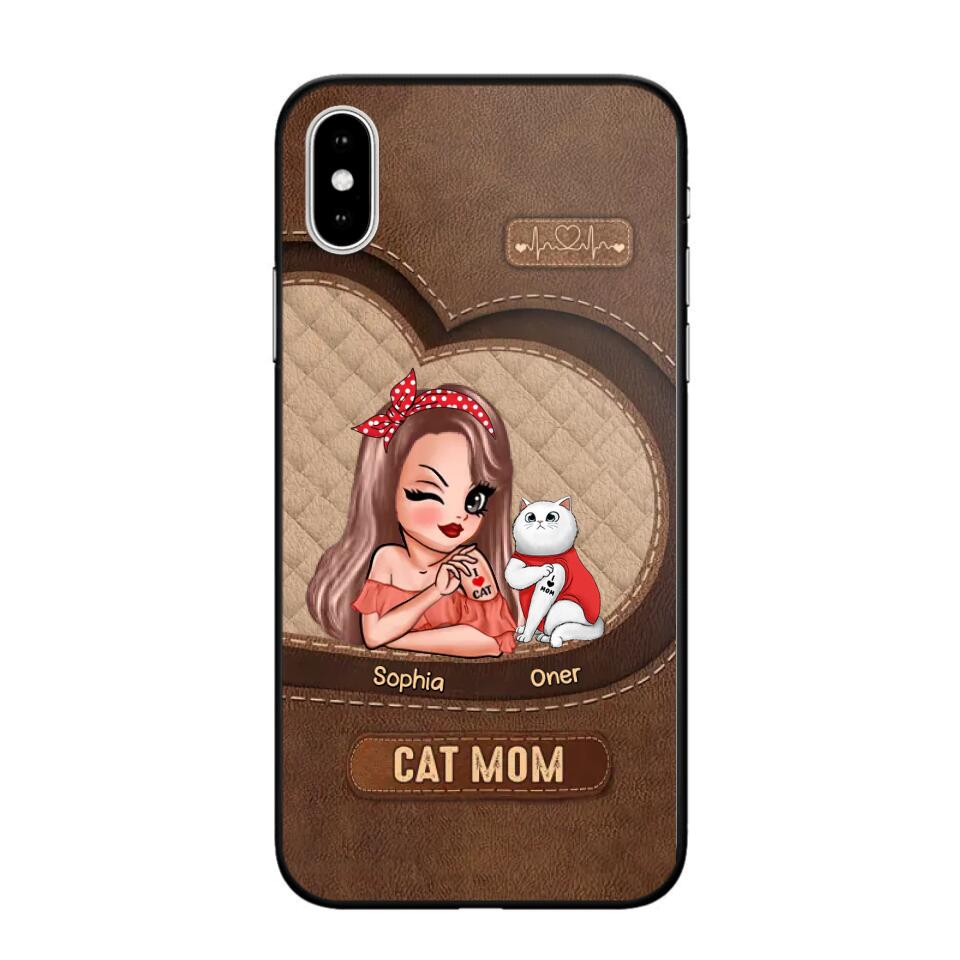 Personalized Cat Mom I Love Cat 3D Printed Phonecase 22NOV-HQ08