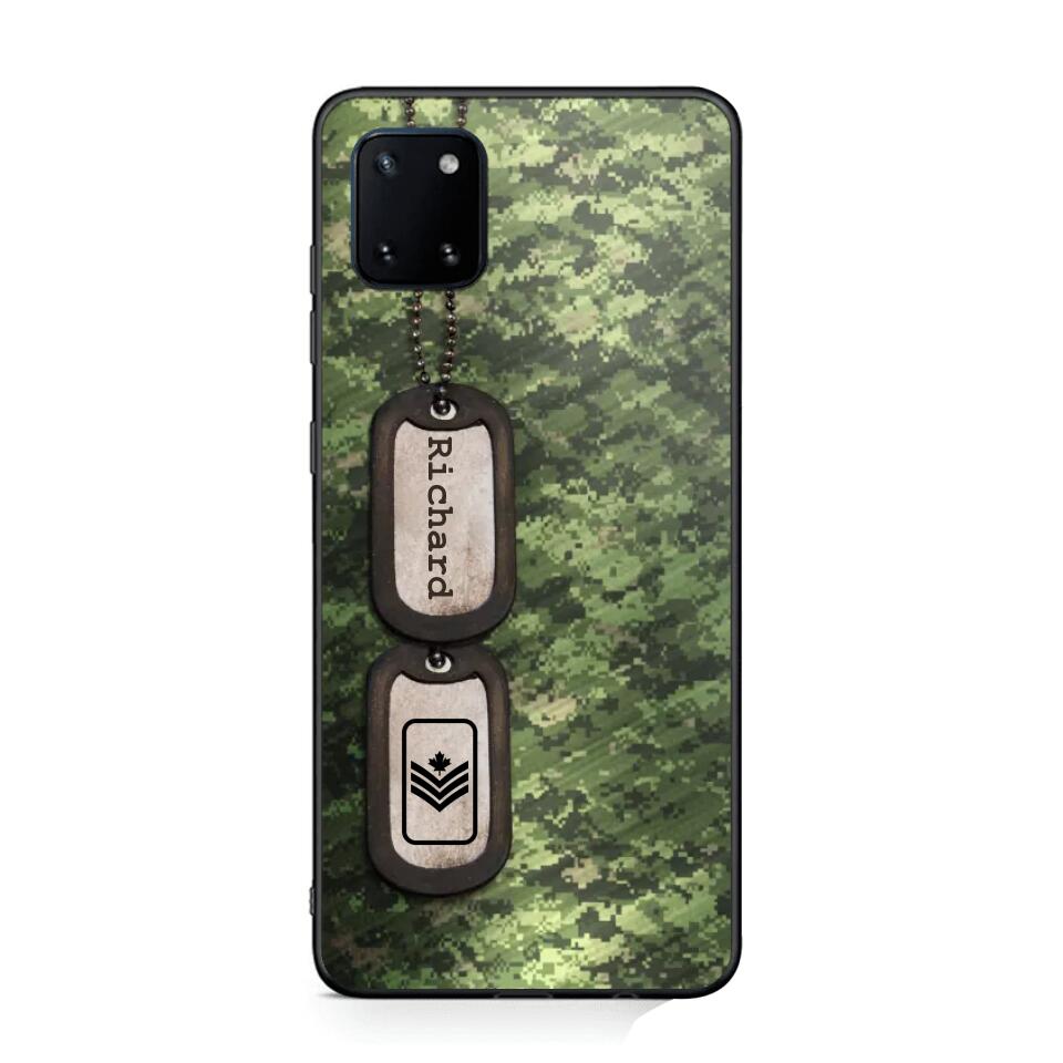 Personalized Canadian Solider/ Veteran Camo Rank 3D Printed Phonecase 22NOV-DT11