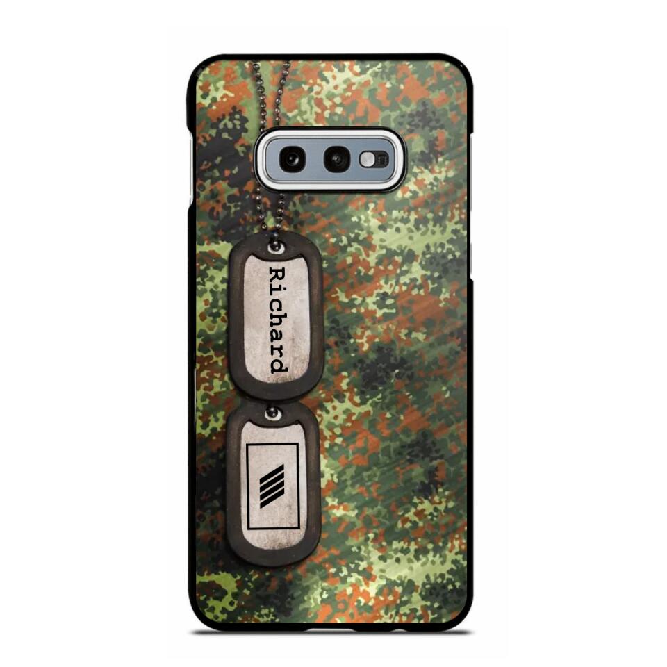 Personalized German Solider/ Veteran Camo Rank 3D Printed Phonecase 22NOV-DT11