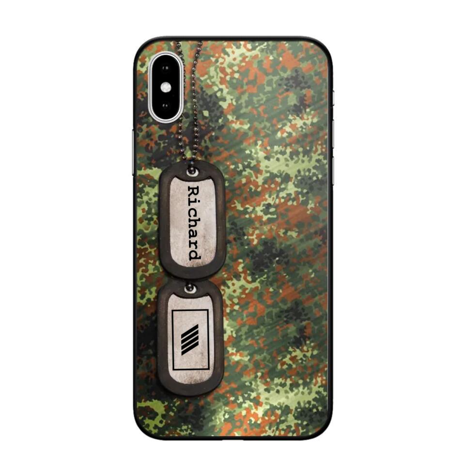 Personalized German Solider/ Veteran Camo Rank 3D Printed Phonecase 22NOV-DT11