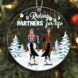 Personalized Riding Partners For Life Horse Besties Christmas Acrylic/Plastic Ornament Printed 22NOV-HY15