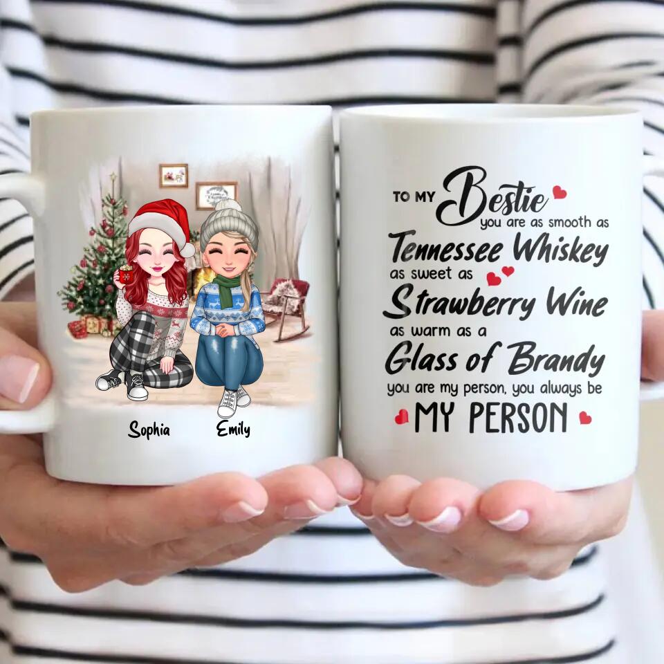 Personalized To My Bestie Tennessee Whiskey Strawberry Wine Glass Of Brandy Besties Gifts Printed Mug 22NOV-DT22