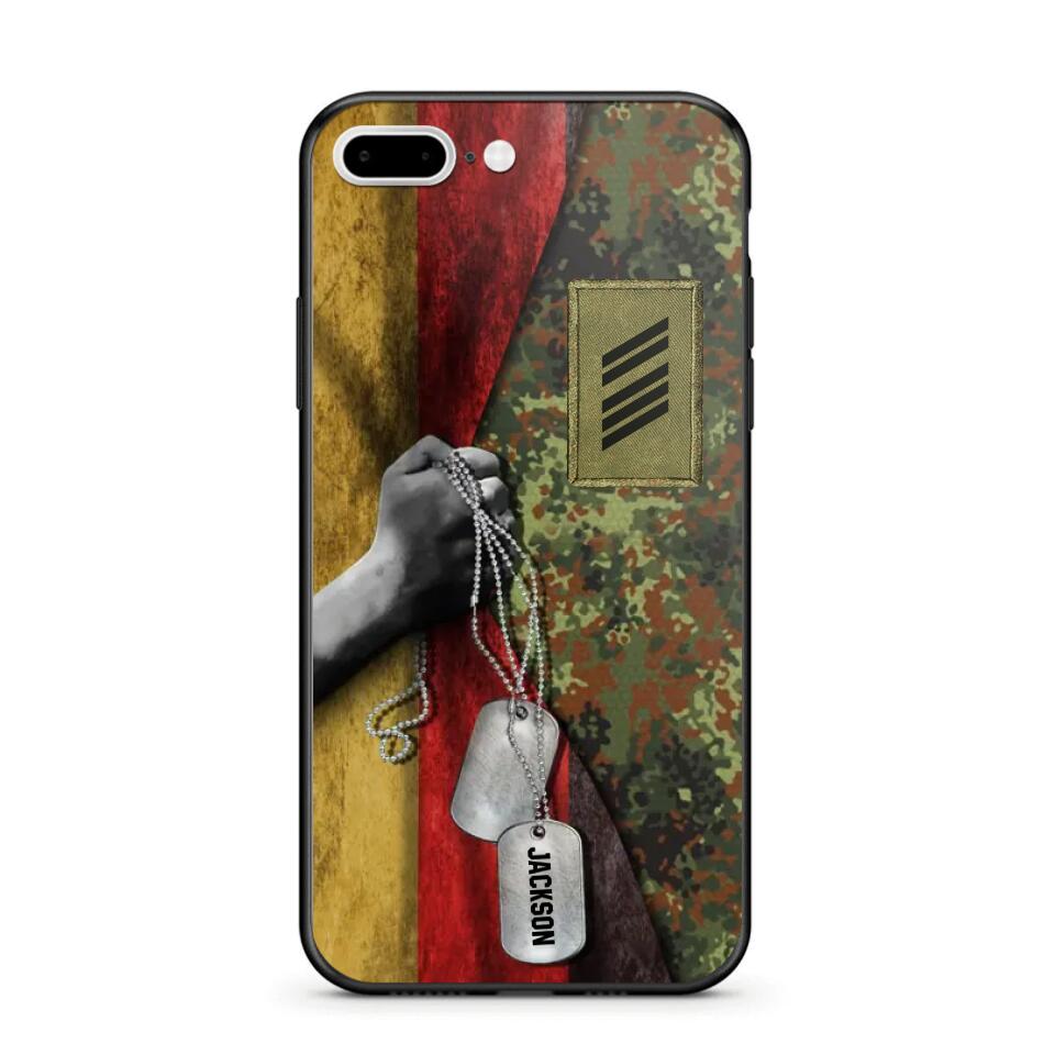 Personalized German Solider/ Veteran Camo Rank 3D Printed Phonecase 22NOV-DY25