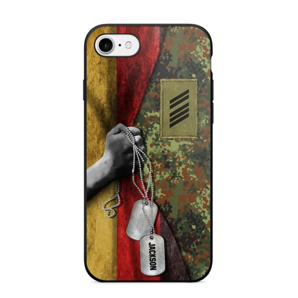 Personalized German Solider/ Veteran Camo Rank 3D Printed Phonecase 22NOV-DY25