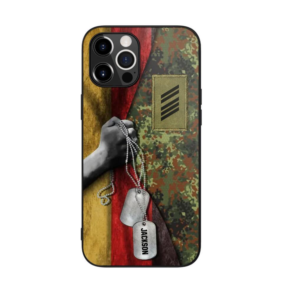 Personalized German Solider/ Veteran Camo Rank 3D Printed Phonecase 22NOV-DY25