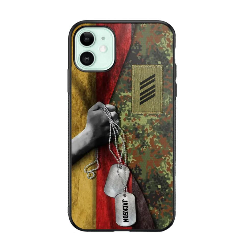 Personalized German Solider/ Veteran Camo Rank 3D Printed Phonecase 22NOV-DY25