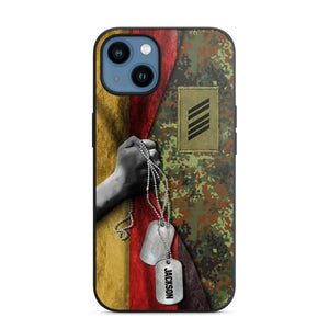 Personalized German Solider/ Veteran Camo Rank 3D Printed Phonecase 22NOV-DY25