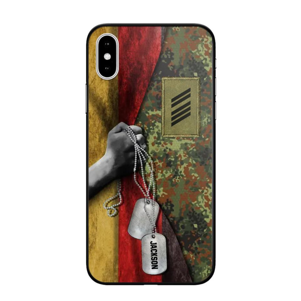 Personalized German Solider/ Veteran Camo Rank 3D Printed Phonecase 22NOV-DY25