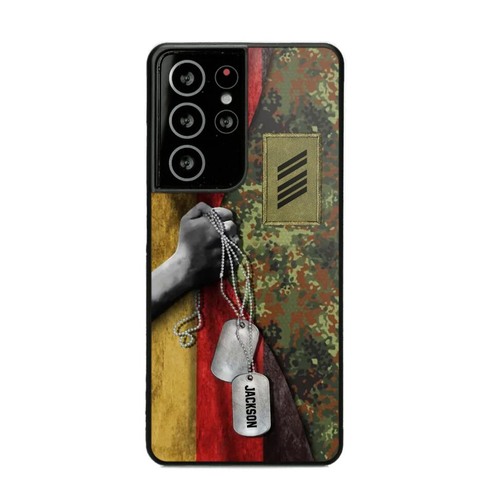 Personalized German Solider/ Veteran Camo Rank 3D Printed Phonecase 22NOV-DY25