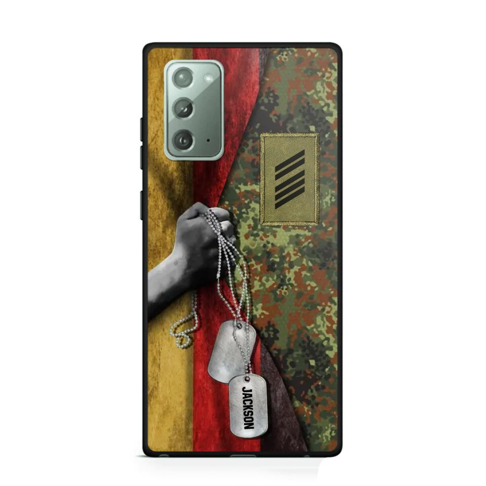 Personalized German Solider/ Veteran Camo Rank 3D Printed Phonecase 22NOV-DY25