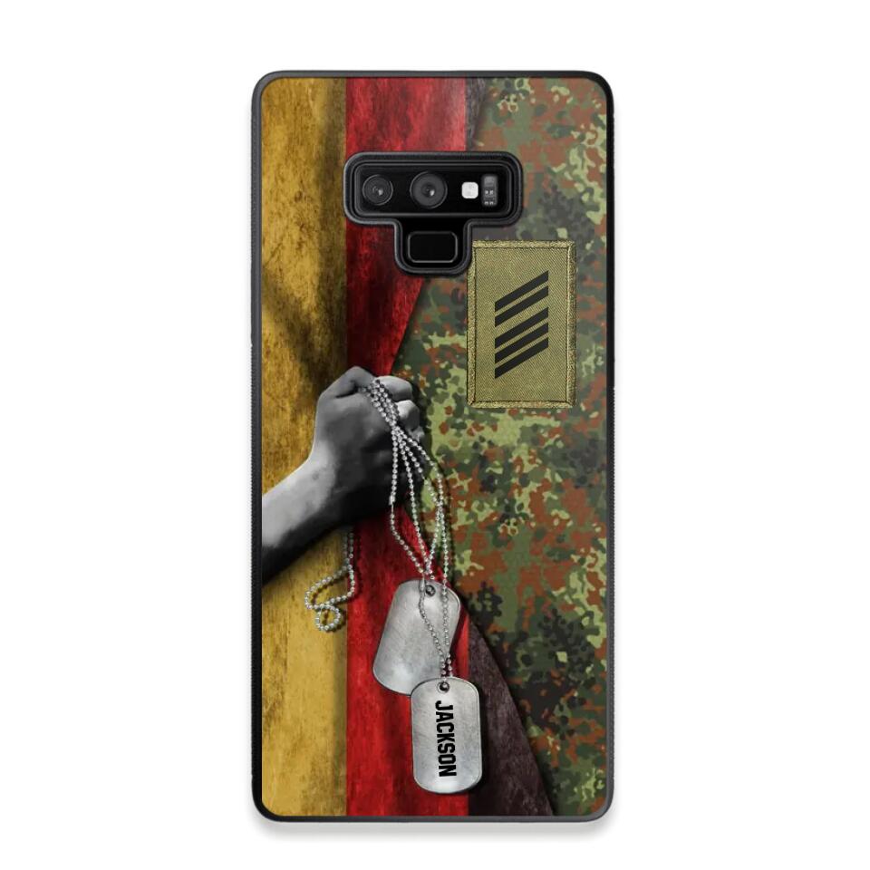 Personalized German Solider/ Veteran Camo Rank 3D Printed Phonecase 22NOV-DY25