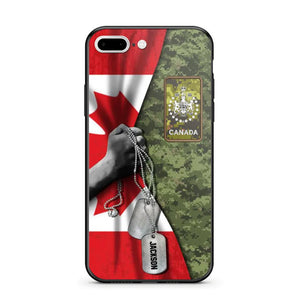 Personalized Canadian Solider/ Veteran Camo Rank 3D Printed Phonecase 22NOV-DY25