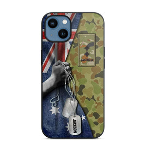 Personalized Australian Solider/ Veteran Camo Rank 3D Printed Phonecase 22NOV-DY25