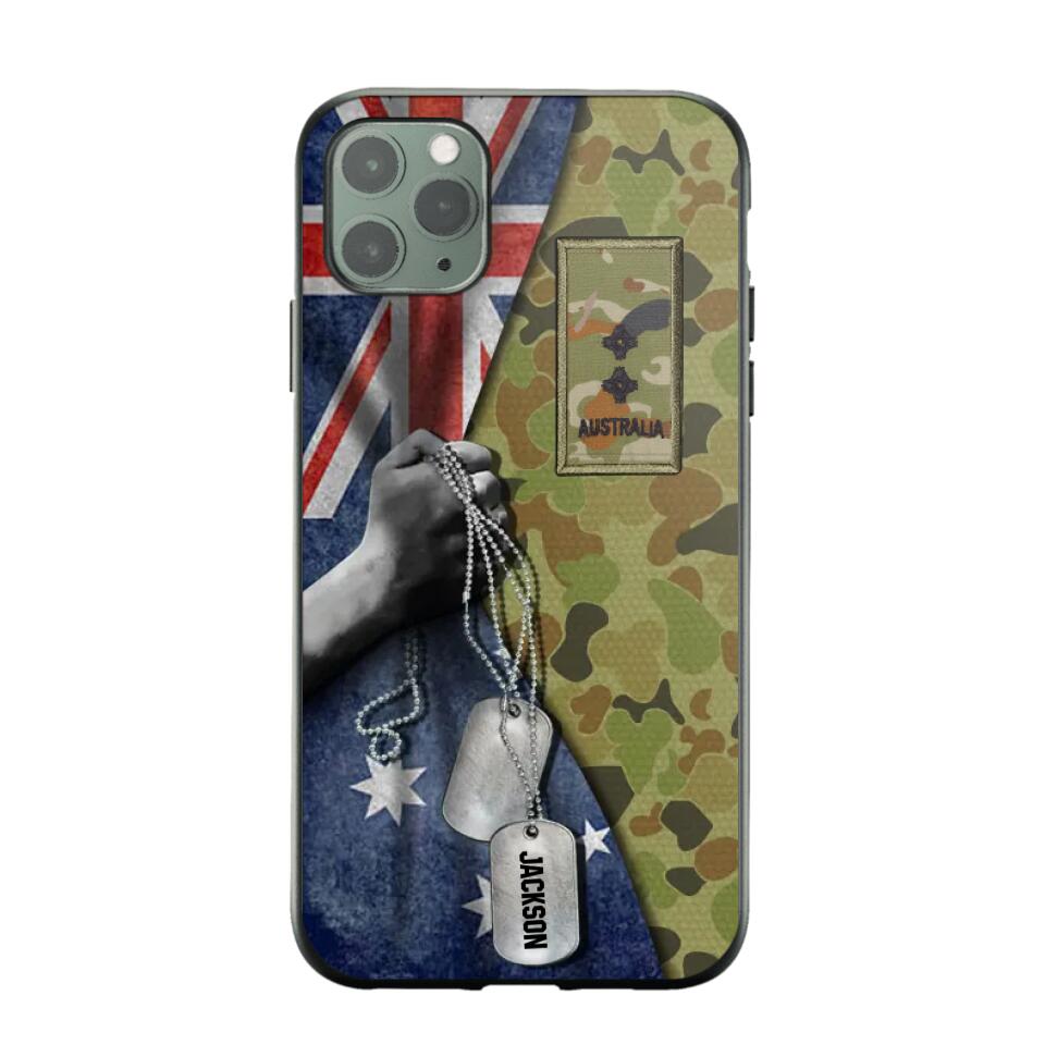 Personalized Australian Solider/ Veteran Camo Rank 3D Printed Phonecase 22NOV-DY25