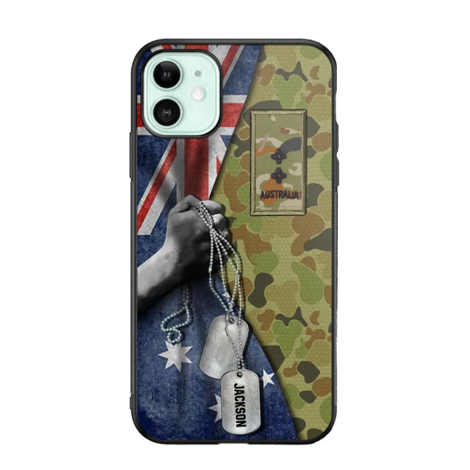 Personalized Australian Solider/ Veteran Camo Rank 3D Printed Phonecase 22NOV-DY25