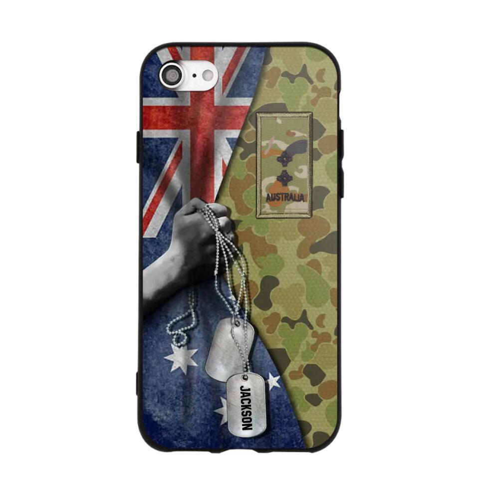 Personalized Australian Solider/ Veteran Camo Rank 3D Printed Phonecase 22NOV-DY25