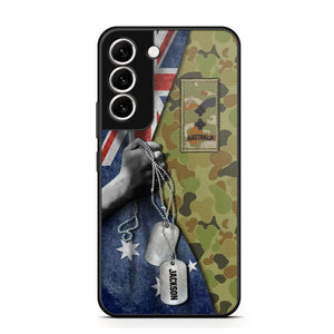 Personalized Australian Solider/ Veteran Camo Rank 3D Printed Phonecase 22NOV-DY25