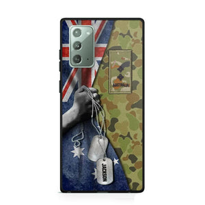 Personalized Australian Solider/ Veteran Camo Rank 3D Printed Phonecase 22NOV-DY25