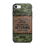 Personalized Canadian Solider/ Veteran We Owe Illegals Nothing We Owe Our Veterans Camo Phonecase 3D Printed 22NOV-HY29