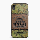 Personalized Australian Solider/ Veteran We Owe Illegals Nothing We Owe Our Veterans Camo Phonecase 3D Printed 22NOV-HY29