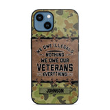 Personalized Australian Solider/ Veteran We Owe Illegals Nothing We Owe Our Veterans Camo Phonecase 3D Printed 22NOV-HY29