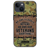 Personalized Australian Solider/ Veteran We Owe Illegals Nothing We Owe Our Veterans Camo Phonecase 3D Printed 22NOV-HY29