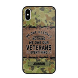 Personalized Australian Solider/ Veteran We Owe Illegals Nothing We Owe Our Veterans Camo Phonecase 3D Printed 22NOV-HY29