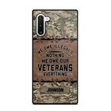 Personalized UK Solider/ Veteran We Owe Illegals Nothing We Owe Our Veterans Camo Phonecase 3D Printed 22NOV-HY29