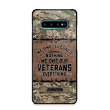 Personalized UK Solider/ Veteran We Owe Illegals Nothing We Owe Our Veterans Camo Phonecase 3D Printed 22NOV-HY29