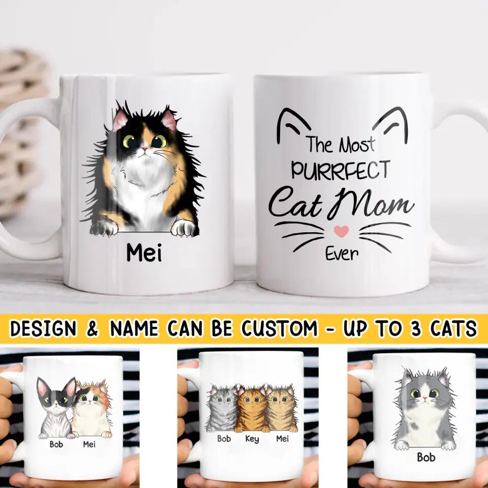 Personalized The Most Purrfect Cat Mom Ever Mug Printed QTHQ0212