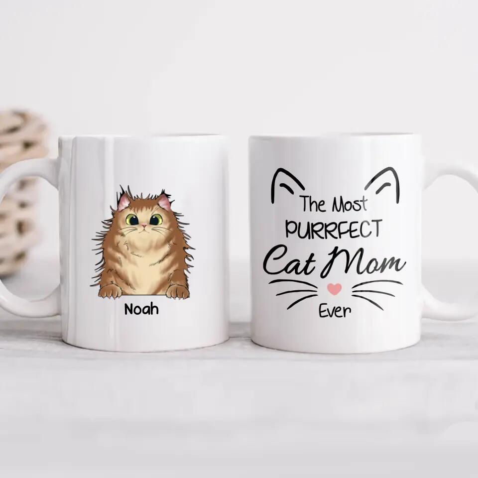 Personalized The Most Purrfect Cat Mom Ever Mug Printed QTHQ0212