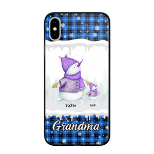 Personalized Snowman Grandma & Kid Name Christmas Phonecase 3D Printed 22DEC-HQ06