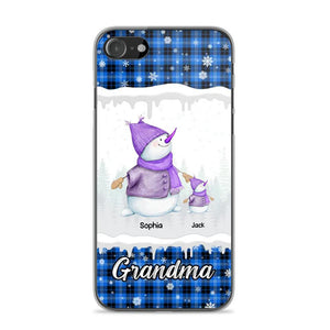 Personalized Snowman Grandma & Kid Name Christmas Phonecase 3D Printed 22DEC-HQ06